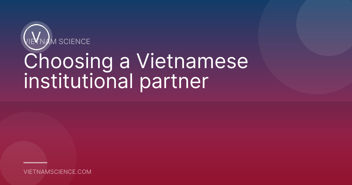 Choosing a Vietnamese institutional partner