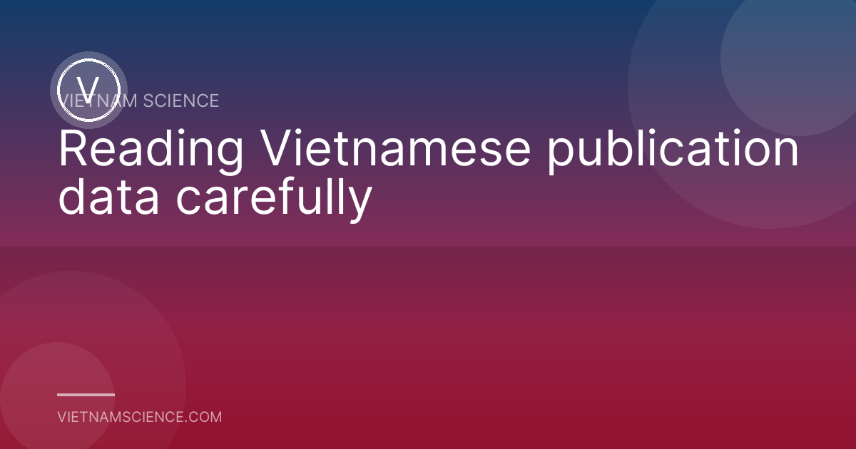 Reading Vietnamese publication data carefully